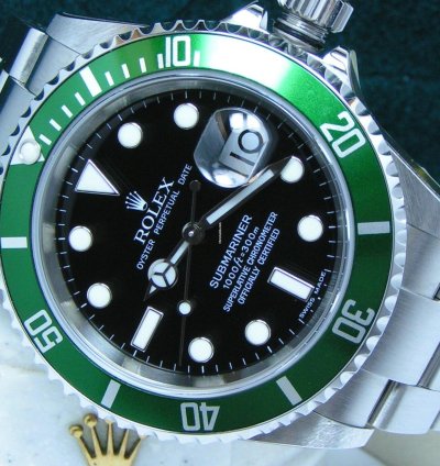 Rolex Submariner Date 2005 Submariner Kermit Nos With Stickers Boxes Papers Black Dial Green Bezel 16610lv