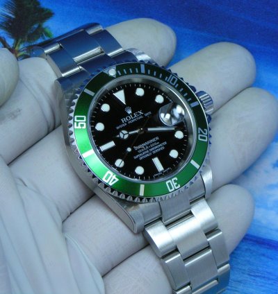 Rolex Submariner Date 2005 Submariner Kermit Nos With Stickers Boxes Papers Black Dial Green Bezel 16610lv
