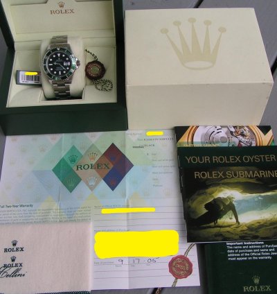 Rolex Submariner Date 2005 Submariner Kermit Nos With Stickers Boxes Papers Black Dial Green Bezel 16610lv