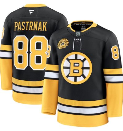 Mens Boston Bruins 88 David Pastrnak Alternate 100th Anniversary Jersey Black