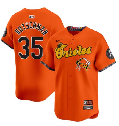 Adley Rutschman Jersey 35 Baltimore Orioles Maryland Blue Crab Vapor Stitched Orange