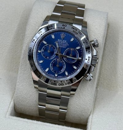 Rolex Daytona White Gold Blue Dial
