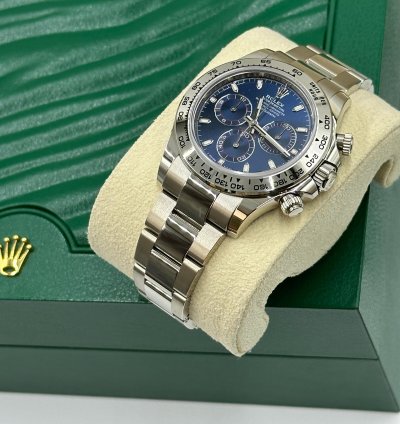 Rolex Daytona White Gold Blue Dial