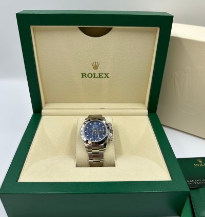 Rolex Daytona White Gold Blue Dial