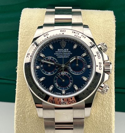 Rolex Daytona White Gold Blue Dial Discontinued