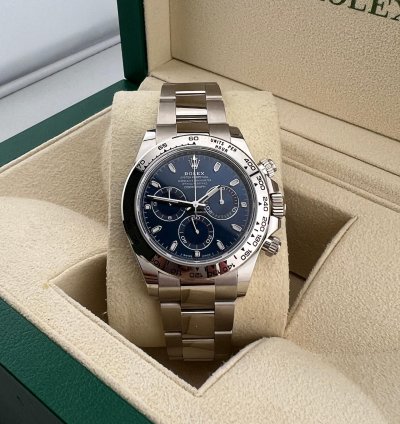 Rolex Daytona White Gold Blue Dial Discontinued