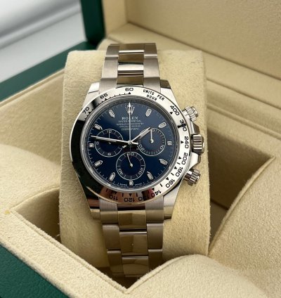 Rolex Daytona White Gold Blue Dial Discontinued