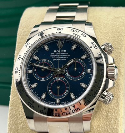 Rolex Daytona White Gold Blue Dial Discontinued