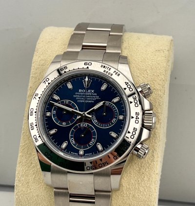 Rolex Daytona White Gold Blue Dial Discontinued