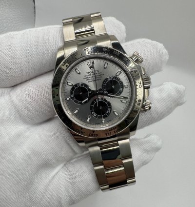 Rolex Daytona White Gold Cosmograph Daytona 40mm Watch - Steel And Black Index Dial 116509