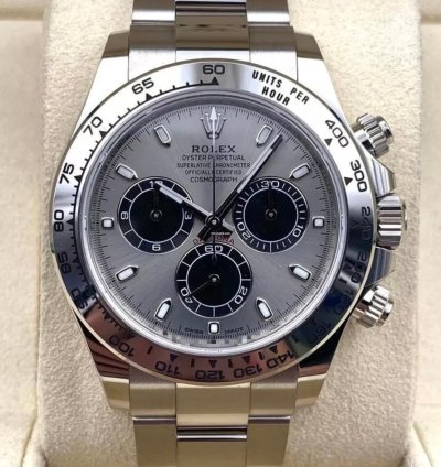 Rolex Daytona White Gold Cosmograph Daytona 40mm Watch - Steel And Black Index Dial 116509