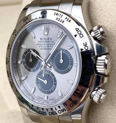 Rolex Daytona White Gold Cosmograph Daytona 40mm Watch - Steel And Black Index Dial 116509