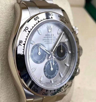 Rolex Daytona White Gold Cosmograph Daytona 40mm Watch - Steel And Black Index Dial 116509