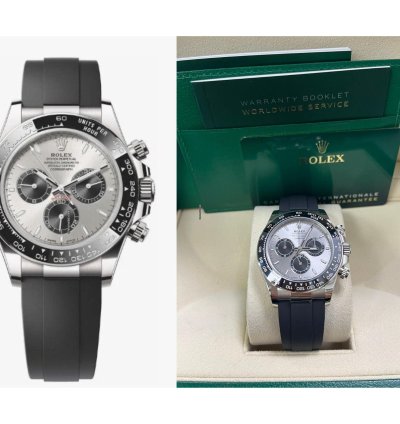 Rolex Daytona White Gold Cosmograph Daytona Silver And Black Index Dial - Oysterflex Strap 126519ln