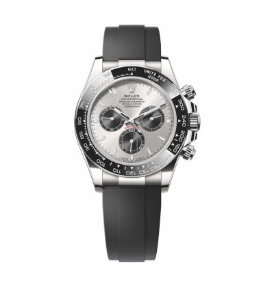 Rolex Daytona White Gold Cosmograph Daytona Silver And Black Index Dial - Oysterflex Strap 126519ln