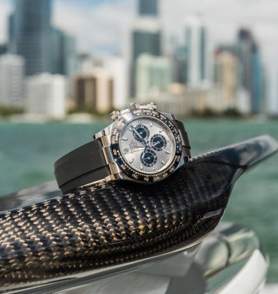 Rolex Daytona White Gold On Oysterflex