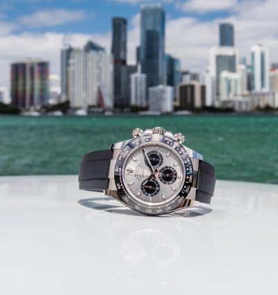 Rolex Daytona White Gold On Oysterflex