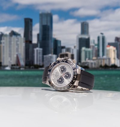 Rolex Daytona White Gold On Oysterflex