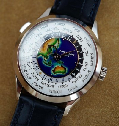 Patek Philippe World Time White Gold World Time Enamel Watch Ref 5231