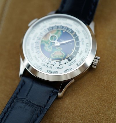 Patek Philippe World Time White Gold World Time Enamel Watch Ref 5231