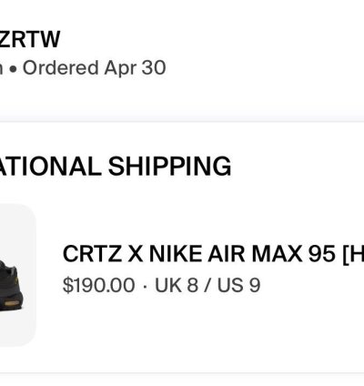 Nike Air Max 95 Corteiz Honey Blacks Order Confirmed