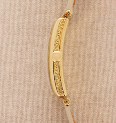 Patek Philippe Yellow Gold Rectangular Watch Ref 10 With Remarkable Engraving Details