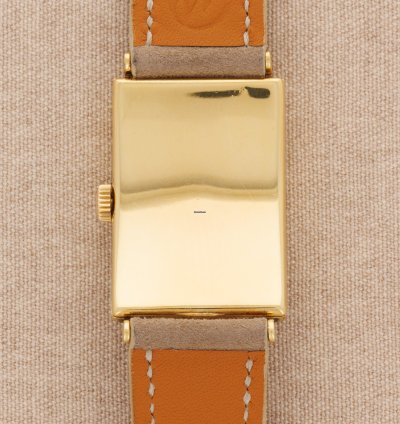 Patek Philippe Yellow Gold Rectangular Watch Ref 10 With Remarkable Engraving Details