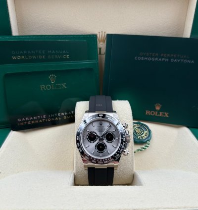 Rolex Daytona White Gold Oysterflex Grey Silver Dial 126519ln Unworn 2024