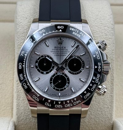 Rolex Daytona White Gold Oysterflex Grey Silver Dial 126519ln Unworn 2024