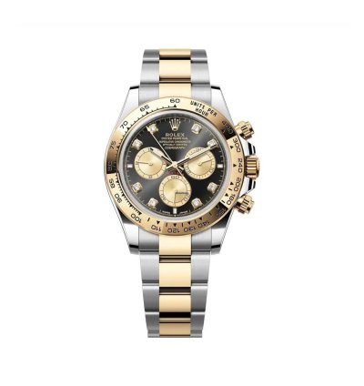 Rolex Daytona Yellow Gold And Steel Daytona Black And Golden Diamond Dial - Oyster Bracelet 126503