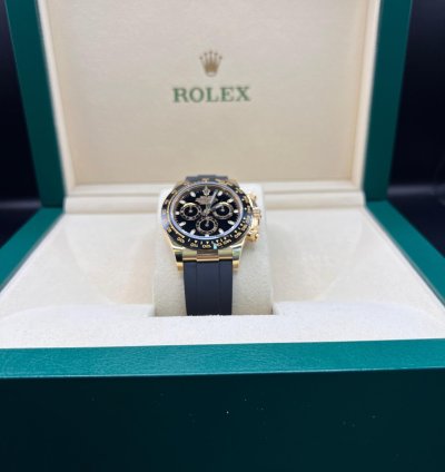 Rolex Daytona Yellow Gold Black Dial Oysterflex