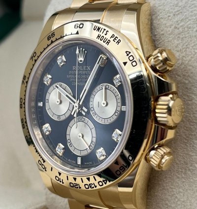 Rolex Daytona Yellow Gold Black Diamond Dial 126508 Unworn 2024