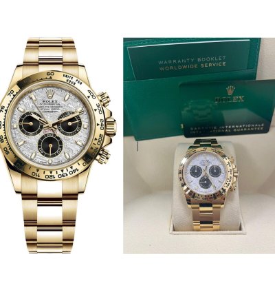 Rolex Daytona Yellow Gold Cosmograph Daytona 40 Watch - Meteorite And Black Dial - Oyster 116508