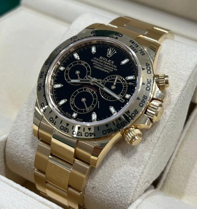 Rolex Daytona Yellow Gold Daytona Black Dial 2022 Unworn 116508 Box And Papers