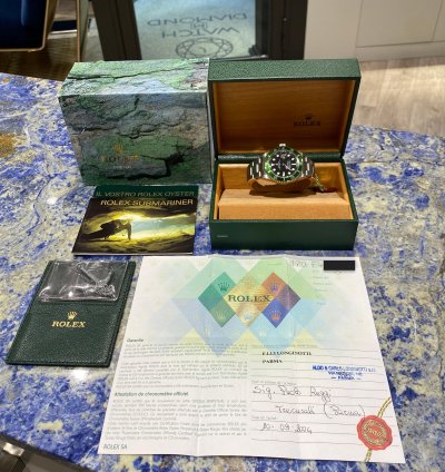 Rolex Submariner Date Kermit Fat Four Nos Serial F4