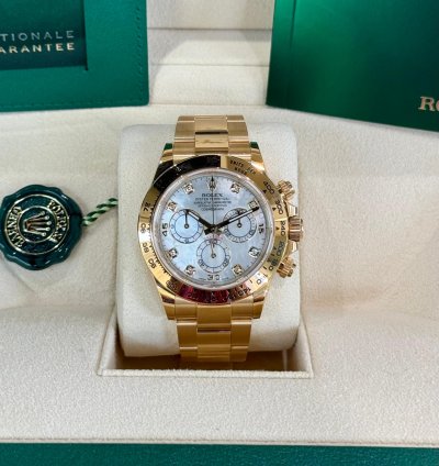 Rolex Daytona Yellow Gold Mother Of Pearl Diamond Dial 2021