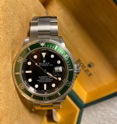 Rolex Submariner Date Kermit Nos Fat Four Mk1 Full Set Sticker 16610lv