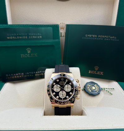 Rolex Daytona Yellow Gold Oysterflex Black Diamond 126518ln Unworn 2024