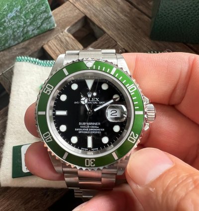 Rolex Submariner Date Kermit Nos Fat Four Mk1 Full Set Sticker 16610lv
