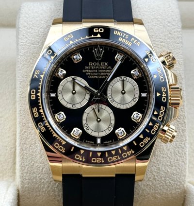Rolex Daytona Yellow Gold Oysterflex Black Diamond 126518ln Unworn 2024
