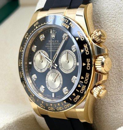 Rolex Daytona Yellow Gold Oysterflex Black Diamond 126518ln Unworn 2024