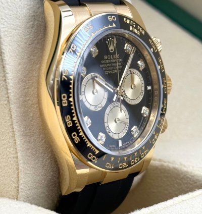 Rolex Daytona Yellow Gold Oysterflex Black Diamond 126518ln Unworn 2024