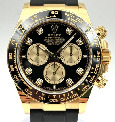 Rolex Daytona Yellow Gold Oysterflex Black Diamond 126518ln Unworn 2024