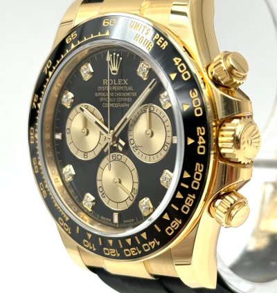 Rolex Daytona Yellow Gold Oysterflex Black Diamond 126518ln Unworn 2024