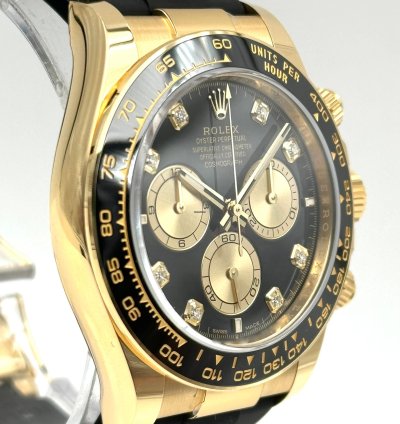 Rolex Daytona Yellow Gold Oysterflex Black Diamond 126518ln Unworn 2024