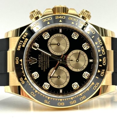 Rolex Daytona Yellow Gold Oysterflex Black Diamond 126518ln Unworn 2024