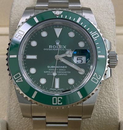 Rolex Submariner Date New Old Stock 2019 Submariner Date Hulk Unworn 116610lv Full Set