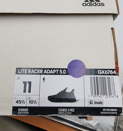 Adidas Lite Racer Adapt 5 0 Black Grey Sz 11 Gx6784