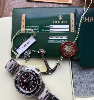 Rolex Submariner Date Ref 16610 Neu Open Papers Lc 100 Deutsch Verklebt