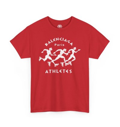 Balenciaga Athletes Paris T-shirt Red Unisex Size Usa S To 5xl